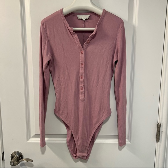 Fleur du Mal Black Henley ribbed bodysuit size S - Picture 13 of 14